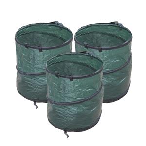 Nature 3x stuks groene tuinafvalzakken opvouwbaar 90 liter -