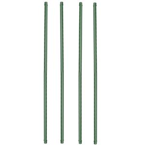 Nature 4x stuks planten stokken/plantensteun/tonkinstokken - groen - 90 cm - geplastificeerd metaal -