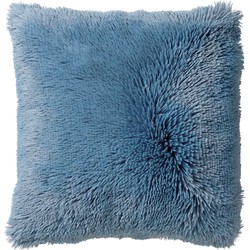 Dutch Decor FLUFFY - Sierkussen unikleur 60x60 cm - Provincial Blue - blauw - 