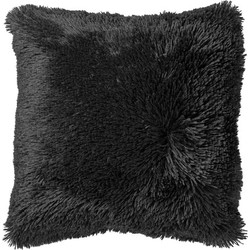Dutch Decor FLUFFY - Sierkussen unikleur 60x60 cm - Raven - zwart - 