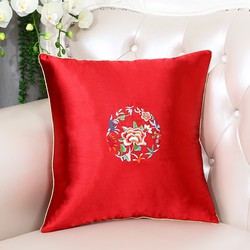 Fine Asianliving Chinese Kussen Rood Bloemen 40x40cm