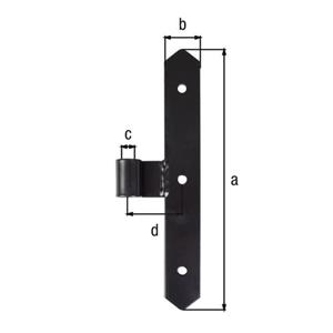 ALBERTS Luik-middenhengsel Gecentreerd Kunststof Coating Zwart 250mm ⌀16mm