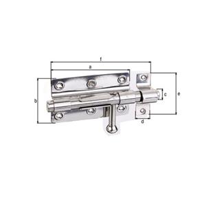 ALBERTS Bout-sluitgrendel Rvs + Bevestigd Tegenstuk 100/153mm