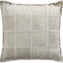 PTMD Collection PTMD Cobie Taupe suede leather cushion square L