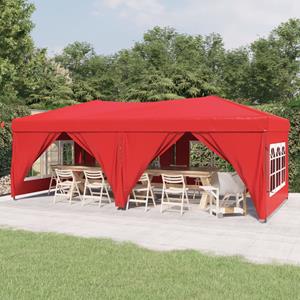 Partytent inklapbaar met zijwanden 3x6 m rood