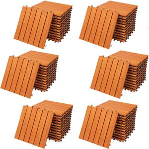 Casaria Tegels 66 stuks Eucalyptushout 30x30cm