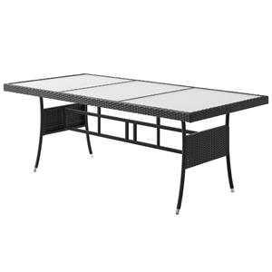 Casaria Tuintafel Polyrotan Zwart 190x90x75cm