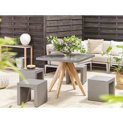 Beliani OLBIA/TARANTO - Tuintafelset-Grijs-Vezelcement