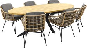4 Seasons Outdoor Diningset Cottage Prado  Teak-Anthracite 240 cm