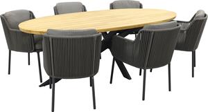 4 Seasons Outdoor Diningset Bernini platinum Prado  Teak-Anthracite 240 cm