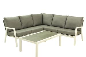 Relax Loungeset Ibiza Andorra 4-delig Light Grey Matt White