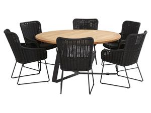 4 Seasons Outdoor Diningset Wing Basso Ø160 cm Antraciet