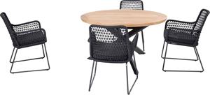 Taste by 4 Seasons Taste Diningset Athena Prado Teak-Anthracite 130 cm