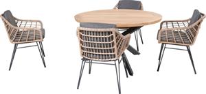 4 Seasons Outdoor Diningset Cottage Prado  Teak-Anthracite 130 cm