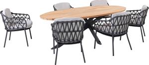 4 Seasons Outdoor Diningset Calpi Prado  Teak-Anthracite 240 cm
