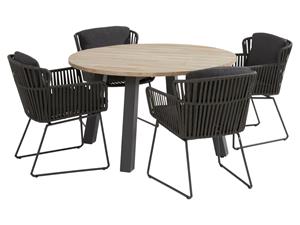 Taste by 4 Seasons Diningset Vitali Derby Ø130 cm Antraciet