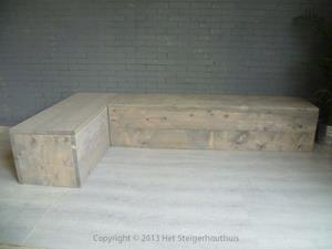 Het Steigerhouthuis Steigerhout Robuuste Bank met Klep - 195 x 50 x 45 cm