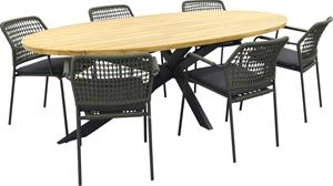 Taste by 4 Seasons Taste Diningset Barista Groen Prado Teak-Anthracite 240 cm