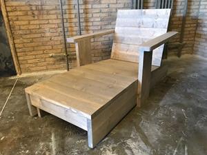 Het Steigerhouthuis Steigerhout Ligbed / Relaxstoel - 150 x 82 x 76,5 cm €299,00