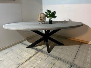 Het Steigerhouthuis Steigerhout Tafel Ovaal Vlinderpoot - 210 x 100 x 78 cm