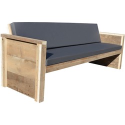 Wood4you  Tuinbank - Vince - 'Doe het zelf' Bouwpakket steigerhout 152Lx72Hx57D cm - Incl kussen