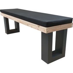 Wood4you  Tuinbank - New England Douglas - 160Lx40Hx38D cm Inc kussen zwart