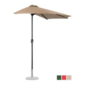 Uniprodo Halve parasol - Taupe - vijfhoekig - 270 x 135 cm