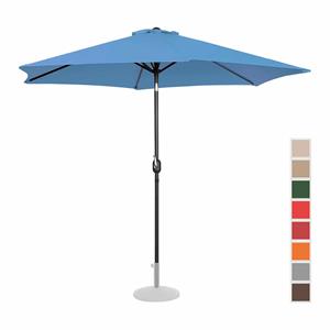 Uniprodo Parasol groot - blauw - zeshoekig - Ø 300 cm - kantelbaar