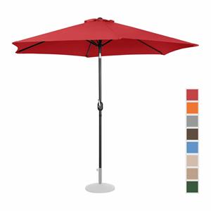 Uniprodo Grote parasol - rood - zeshoekig - Ø 300 cm - kantelbaar
