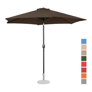 Uniprodo Parasol groot - bruin - zeshoekig - Ø 300 cm - kantelbaar