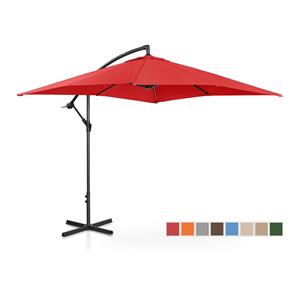 Uniprodo Parasol - Rood - vierkant - 250 x 250 cm - kantelbaar