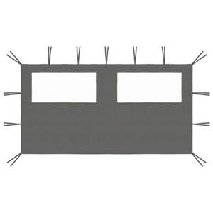 VidaXL Prieelzijwand met ramen 4x2 m antracietkleurig