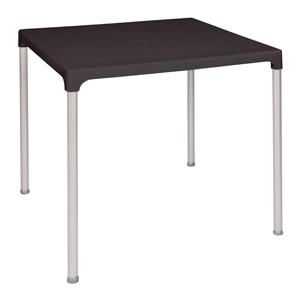 Bolero vierkante horeca tafel met aluminium poten zwart 75cm