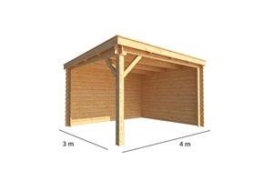 Warentuin Collection Overkapping Els 400 cm bij 300 cm diep Lessenaarsdak