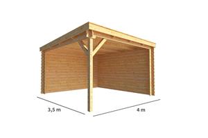 Warentuin Collection Overkapping Els 400 cm bij 350 cm diep Lessenaarsdak