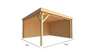 Warentuin Collection Overkapping Els 350 cm bij 350 cm diep Lessenaarsdak