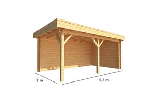 Warentuin Collection Overkapping Lisa 550 cm bij 300 cm diep Plat dak