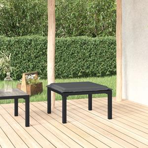 Vidaxl Gartenhocker Mit Kissen Schwarz Und Grau Poly Rattan