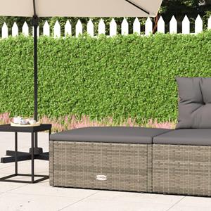 vidaXL Loungesofa Gartenhocker mit Kissen Grau Poly Rattan, 1 Teile