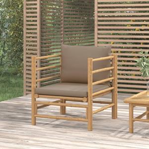 Vidaxl Gartensessel Mit Taupe Kissen Bambus