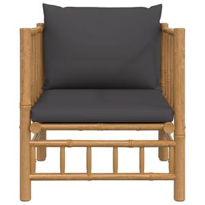 Vidaxl Gartensessel Mit Dunkelgrauen Kissen Bambus