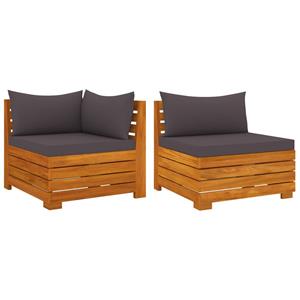 VIDAXL 2-tlg. Garten-lounge-set Mit Kissen Massivholz Akazie