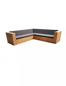 Industrielemeubelshop Loungeset Maik douglashout met blok armleuningen