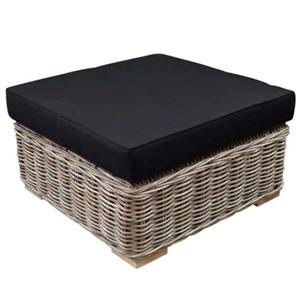 AVH-Collectie Nissah voetenbank 75x75xH43 cm naturel rotan - olefin black