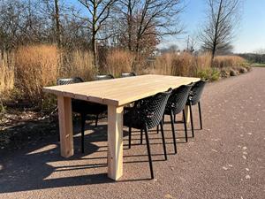 Industrielemeubelshop Douglas tuintafel Gust met houten N poten