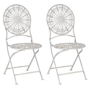 Beliani SCAFIA Set van 2 stoelen Wit
