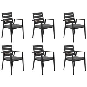 Beliani TAVIANO Set van 6 stoelen Zwart