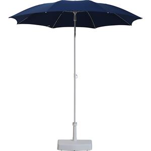 Sonnenschirm, rundes Design, Ø 2000 mm, Gestell weiß, blau