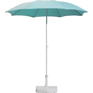 Sonnenschirm, rundes Design, Ø 2000 mm, Gestell weiß, aqua