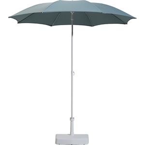 Sonnenschirm, rundes Design, Ø 2000 mm, Gestell weiß, meerblau